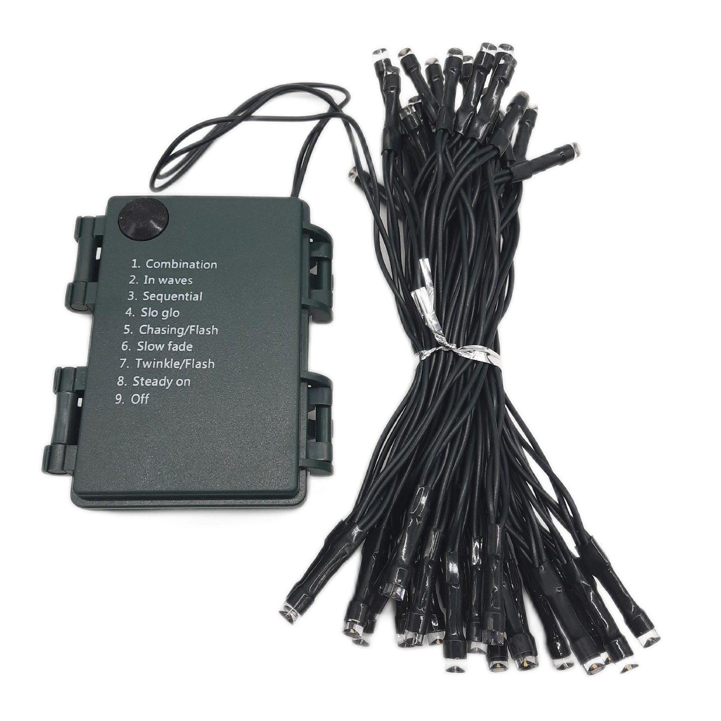 Hopel Lichterkette Außenbeleuchtung 50 LEDs Warmweiß Batterie Timer Garten Dekoration