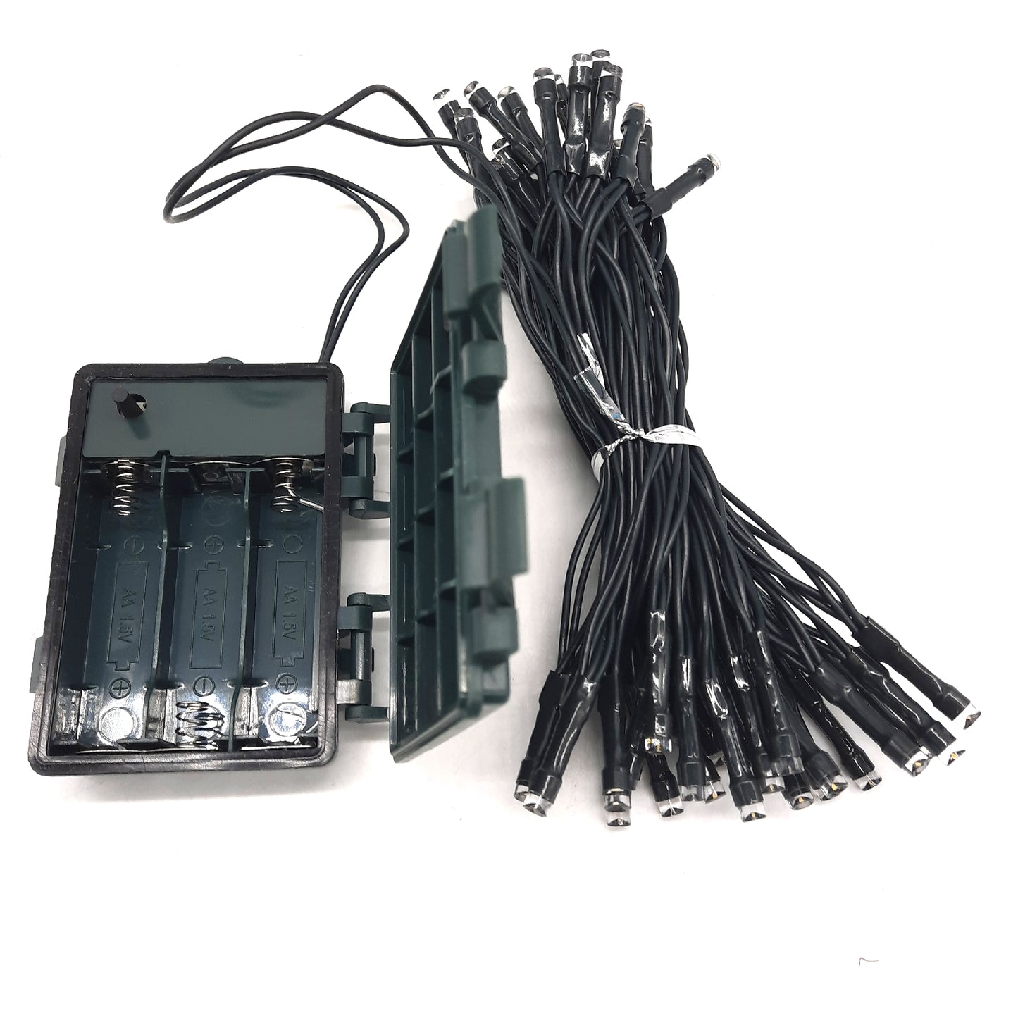 Hopel Lichterkette Außenbeleuchtung 50 LEDs Warmweiß Batterie Timer Garten Dekoration