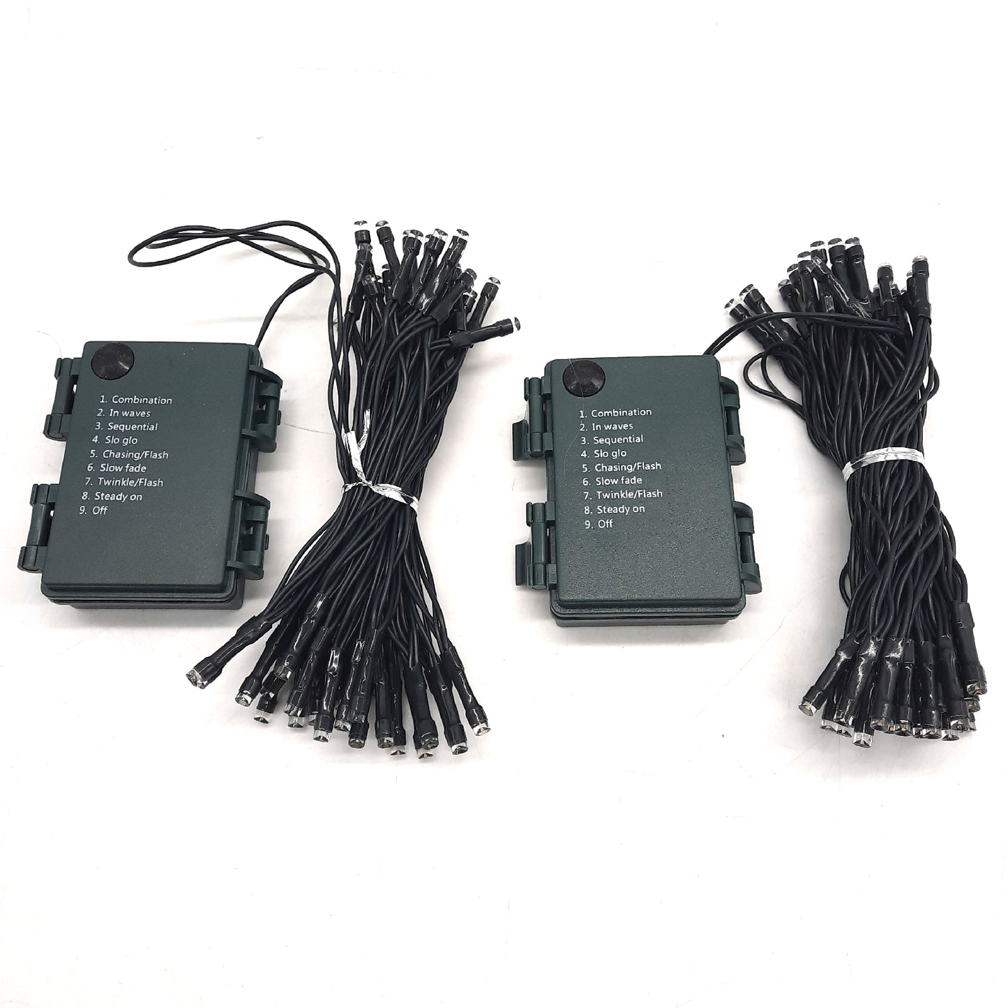 Hopel Lichterkette Außenbeleuchtung 50 LEDs Warmweiß Batterie Timer Garten Dekoration