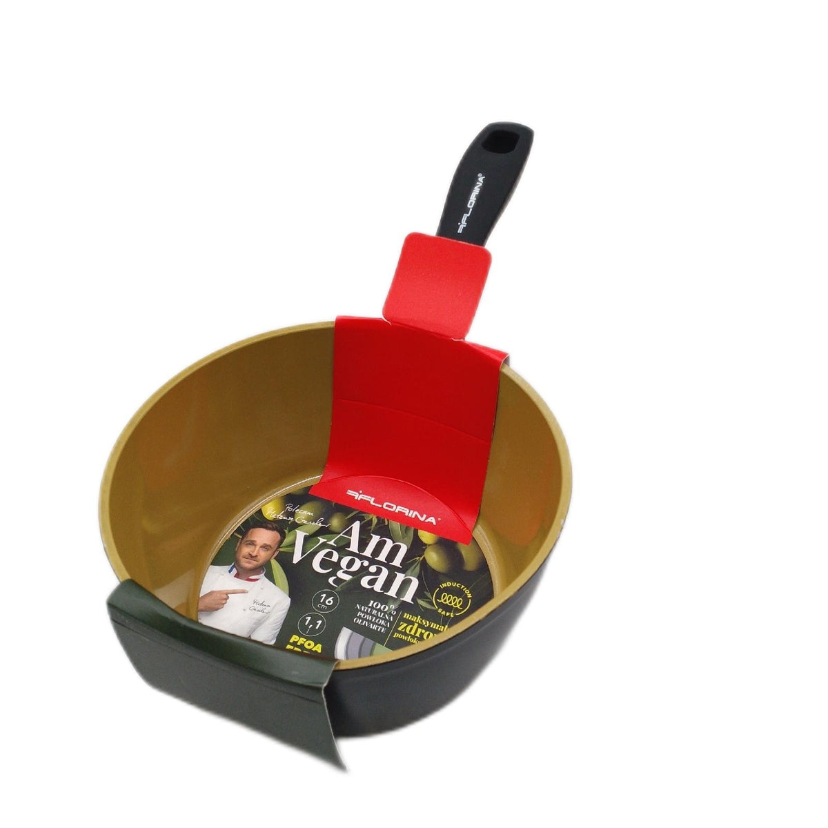 FLORINA AMVEGAN Aluminium Kasserolle 16 cm 11 L leichte Randbeschäd