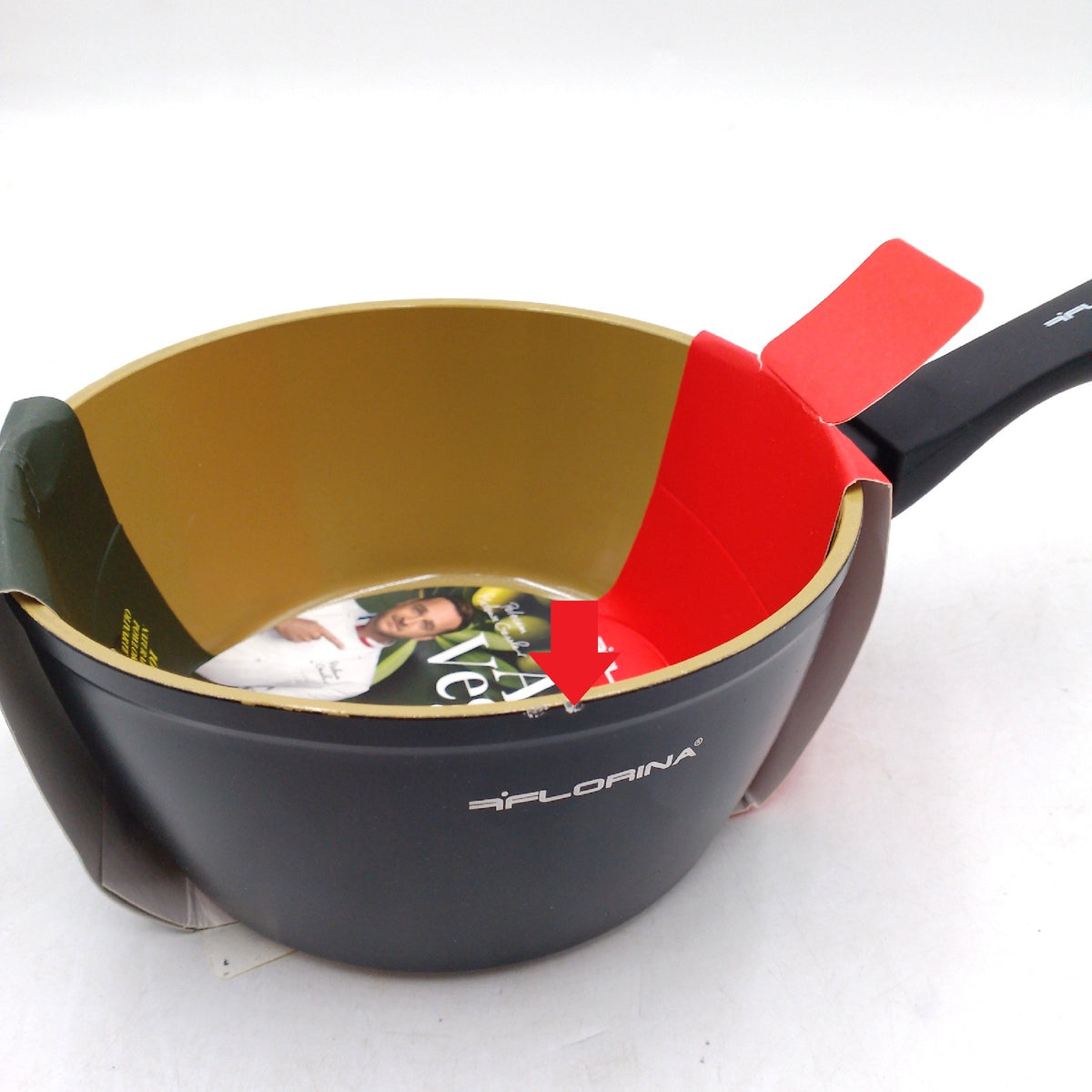 FLORINA AMVEGAN Aluminium Kasserolle 16 cm 11 L leichte Randbeschäd