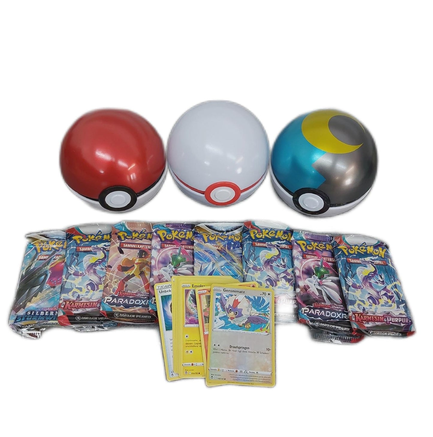 Pokémon Sammelkartenspiel Pokéball Tin Box Bundle Karten geöffnet fehlen