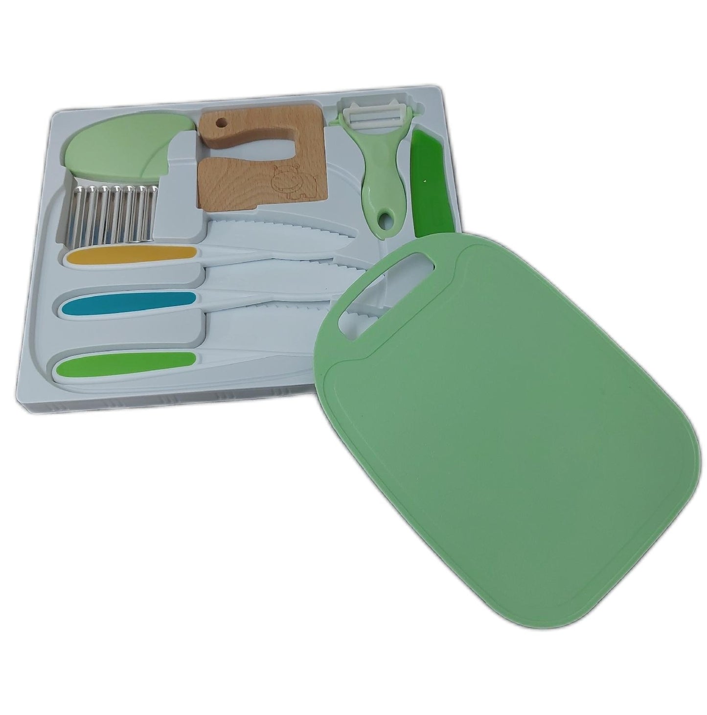 Kindermesser Küchenmesser Kinderküche Set Schneiden Kochen Obst 8 Teilig Kinderbesteck