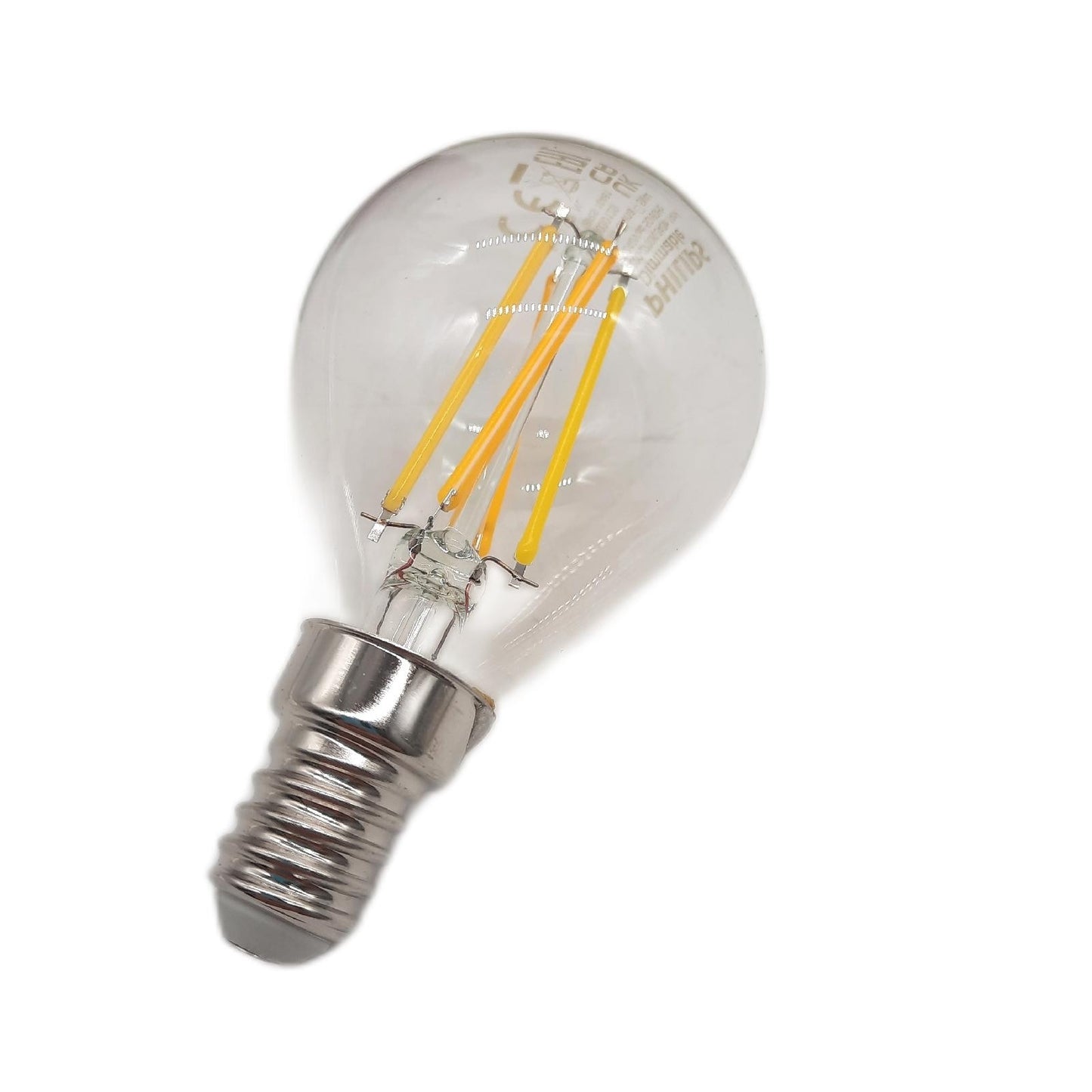 PHILIPS LED Classic E14 WarmGlow Lampe, 25 W, Tropfenform, dimmbar, klar, warmweiß