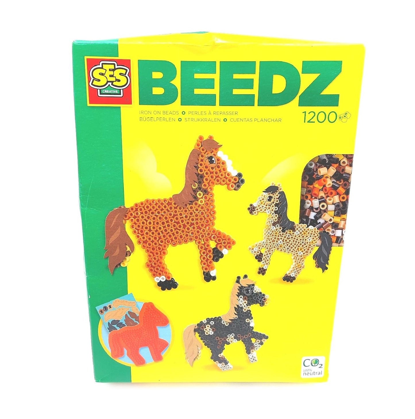 SES Bügelperlen Bastelset Hobby Kreativ Pferd Verschiedene Farben für Kinder
