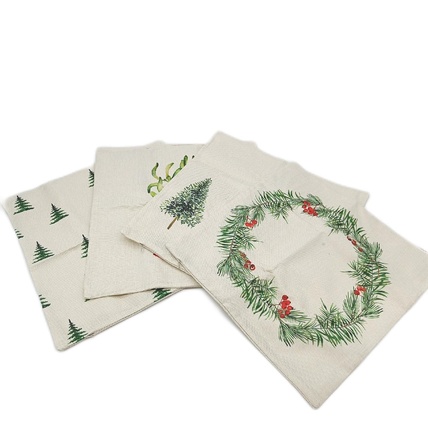 4er Set Kissenbezug Weihnachten Wohnkissen Dekoration Outdoor Innen 45x45 Fest