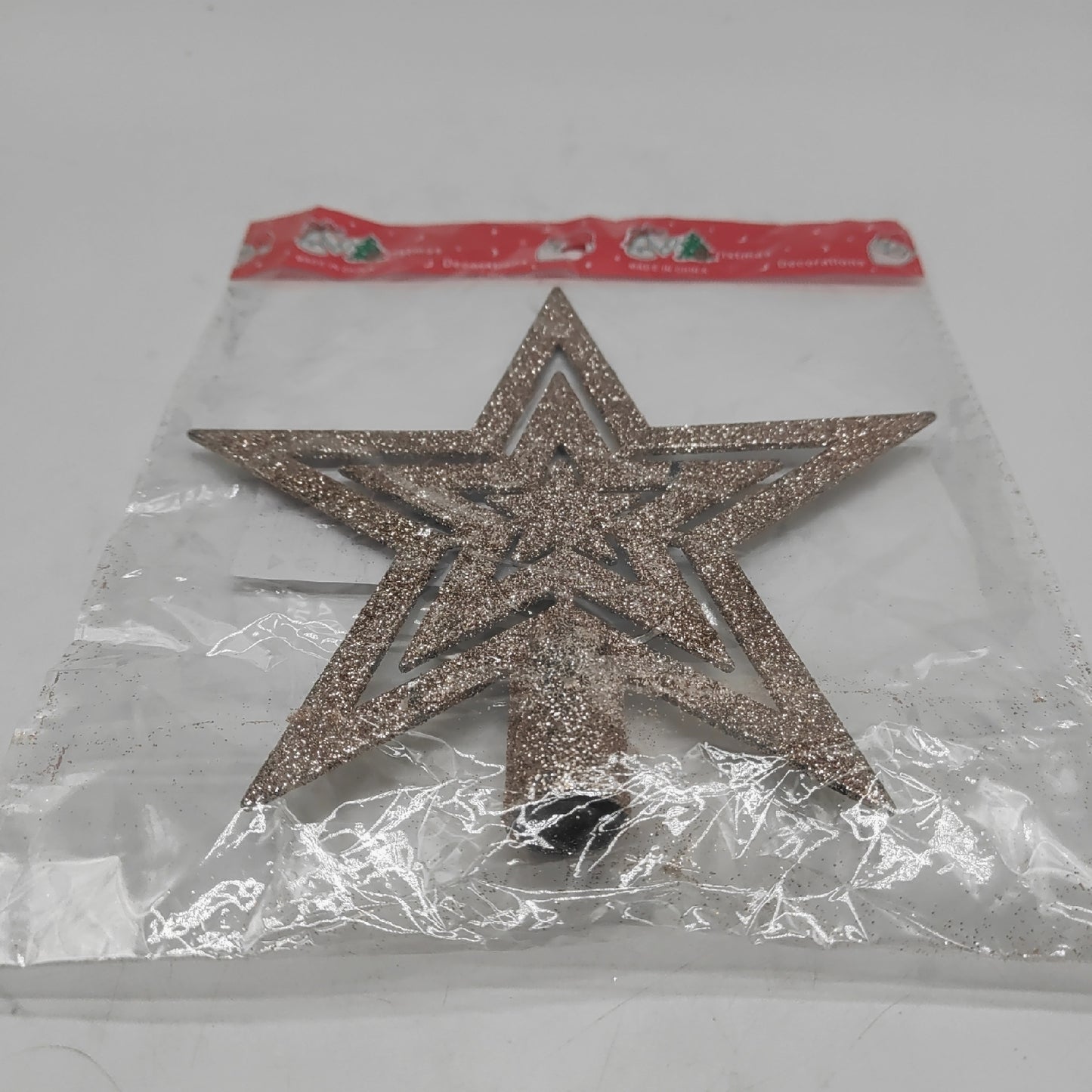 DERAYEE Stern Weihnachtsbaum Dekoration Rosen Gold Glänzend festlich elegant hochwertig