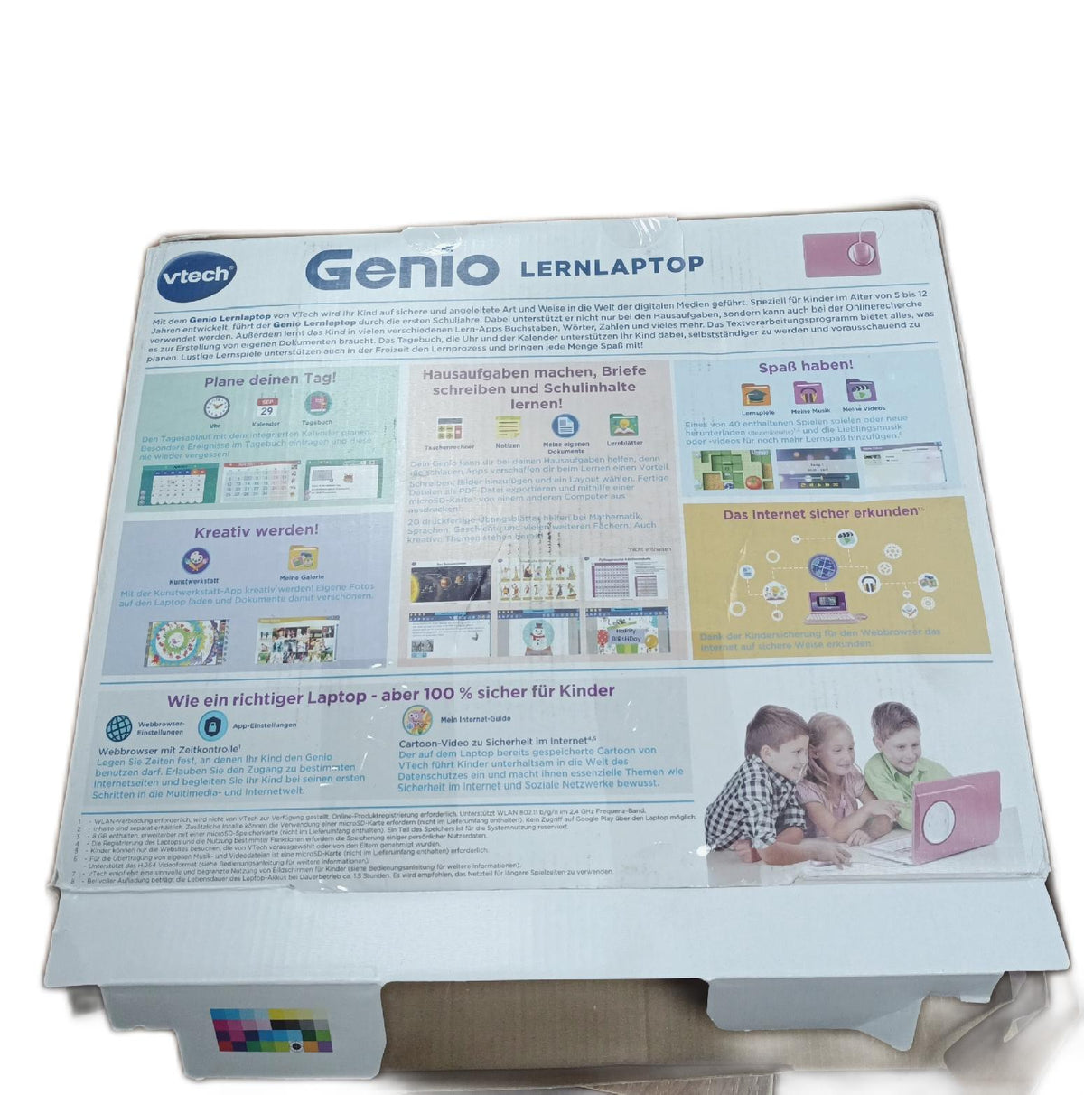 Vtech Genio Lernlaptop pink Lerncomputer Internetzugang Defekt Kabel Maus zerschnitten