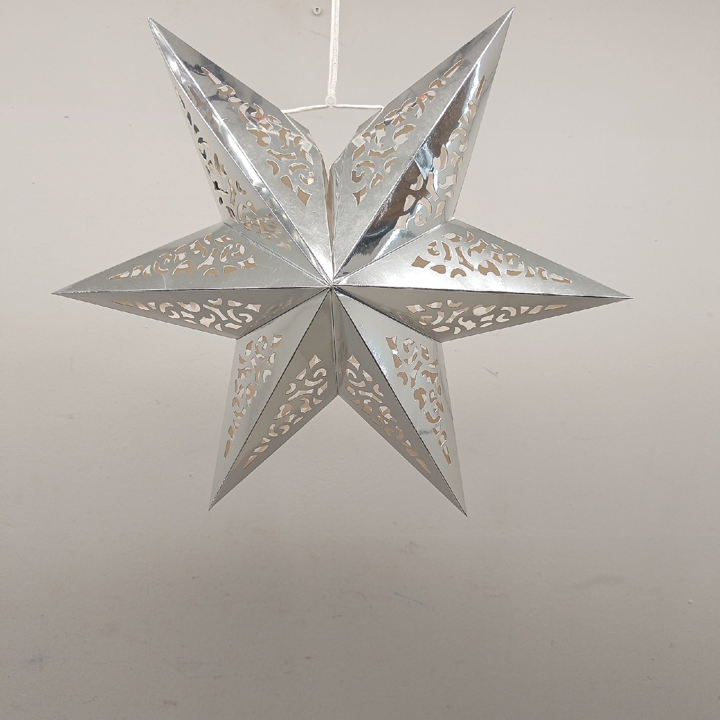 Papierstern Weihnachtsdekoration Faltsterne Weihnachten 45 cm Silber festlich elegant groß