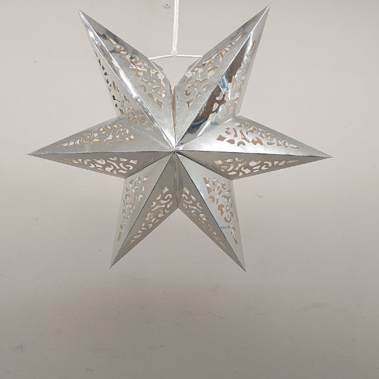 Papierstern Weihnachtsdekoration Faltsterne Weihnachten 45 cm Silber festlich elegant groß