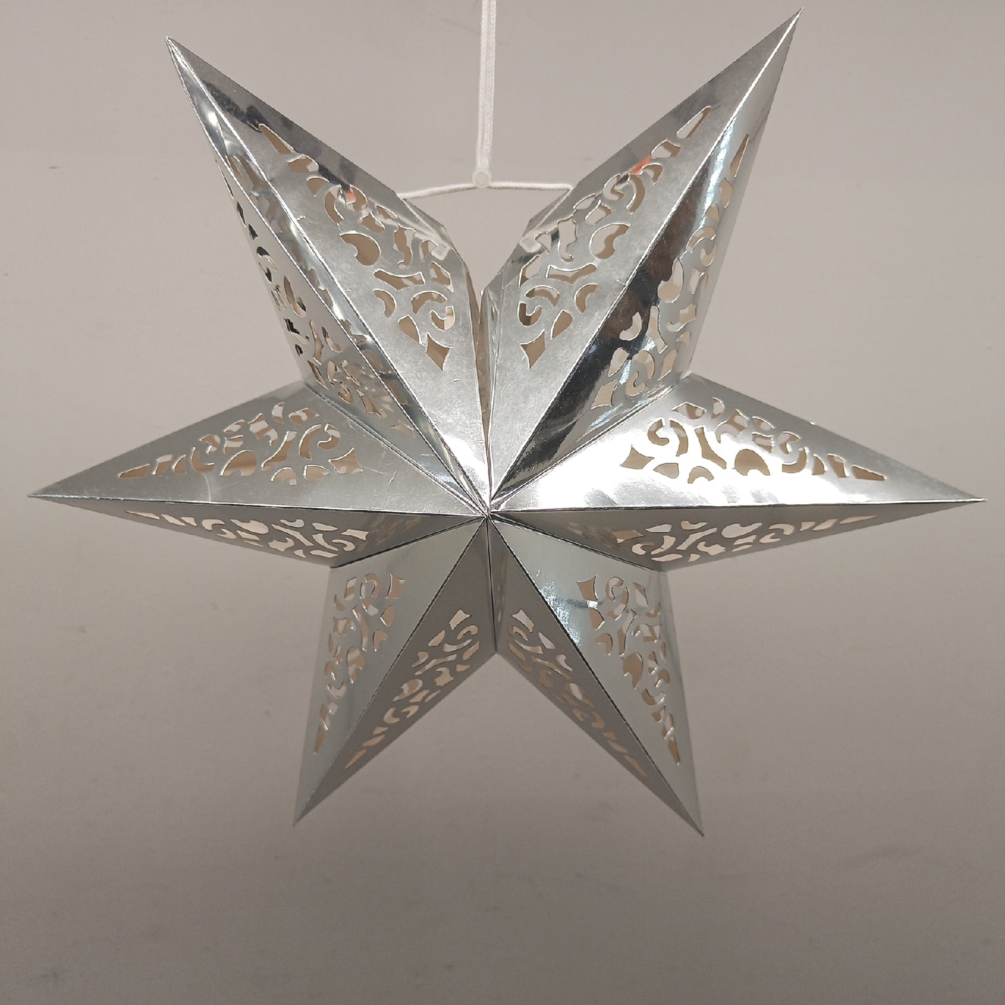 Papierstern Weihnachtsdekoration Faltsterne Weihnachten 45 cm Silber festlich elegant groß