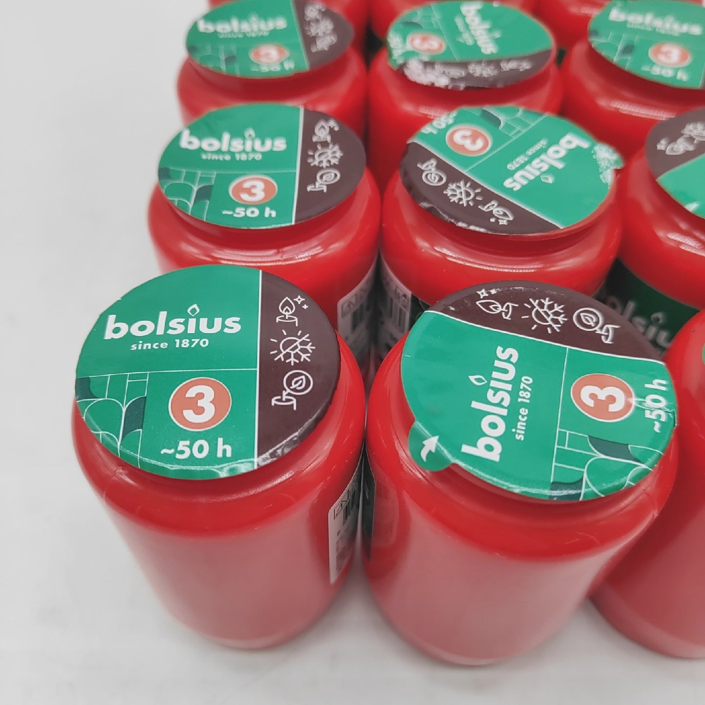 Bolsius Grablicht Rot 15 Stk Länge Brandauer 50 Stunden Trauerkerze
