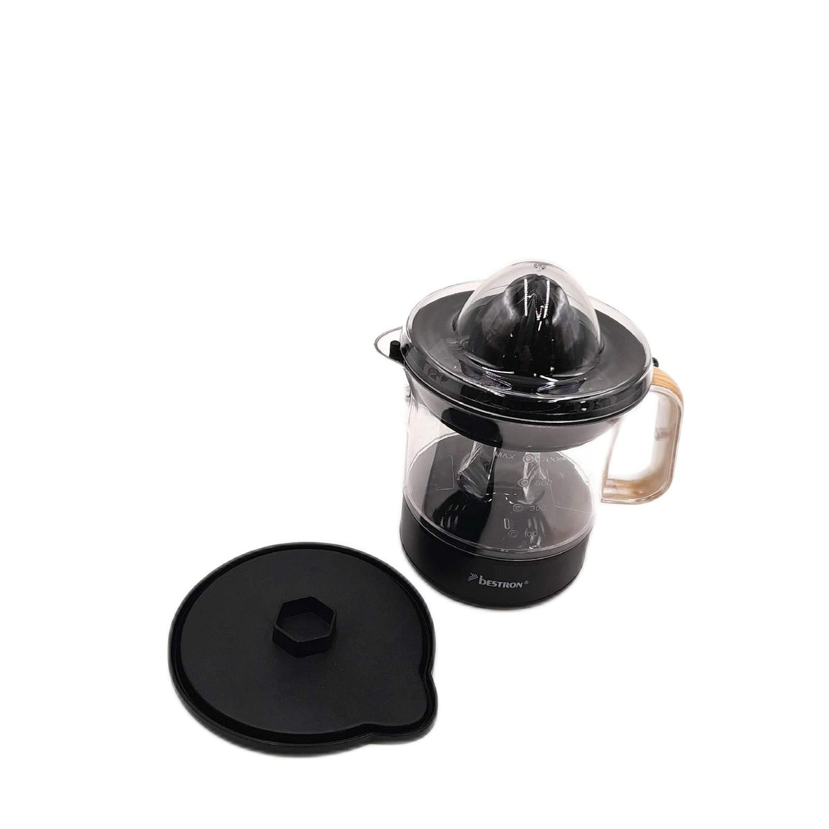 Bestron elektrische Zitrus- Orangenpresse inkl. 2 Presskegel Aromadeckel Motor
