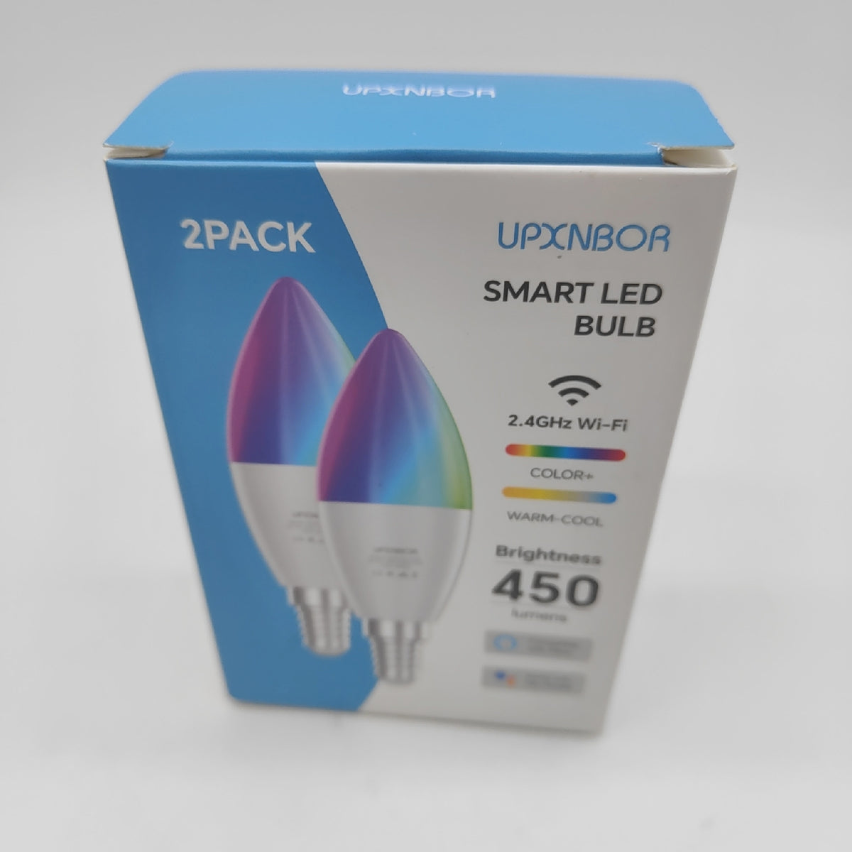 UPXNBOR Smarte Glühbirne E14 LED RGBWW WLAN Lampe, 4.5W, 2 Stück