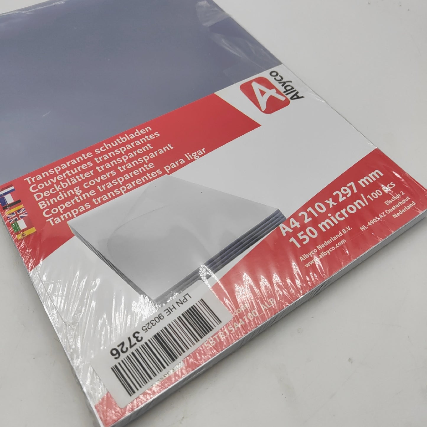 Albyco Deckblätter Schreibbedarf Transparent glänzend Stärke 015 mm 150 Mikron Format A4 Dokumentenschutz
