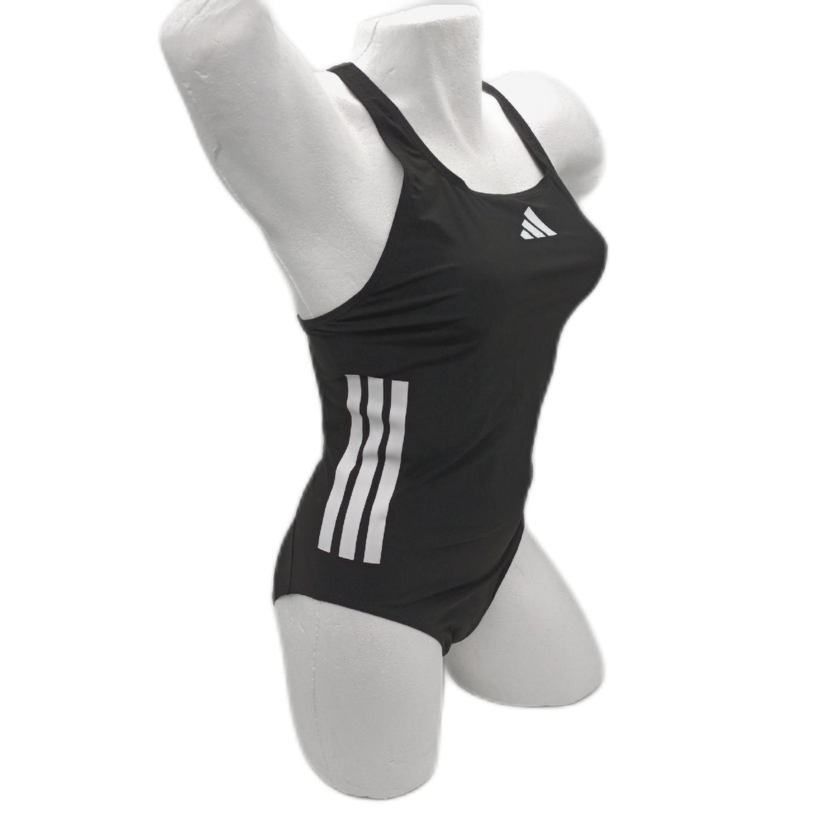 adidas Damen 3 Stripes C-Back Swimsuit Swimwear, Black/White, 36