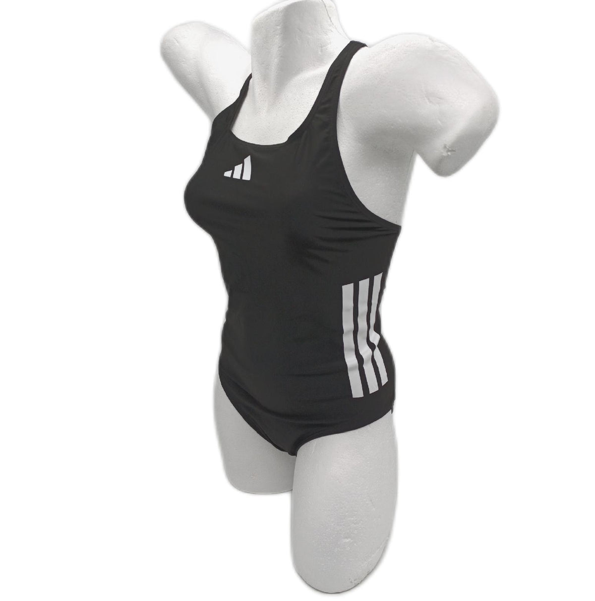 adidas Damen 3 Stripes C-Back Swimsuit Swimwear, Black/White, 36