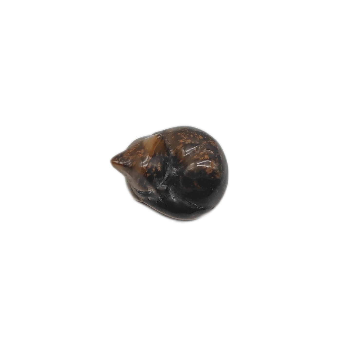 JSDDE Kristallfigur Deko Schlafende Katze Sammlerobjekt Tigerauge Edelstein Dek