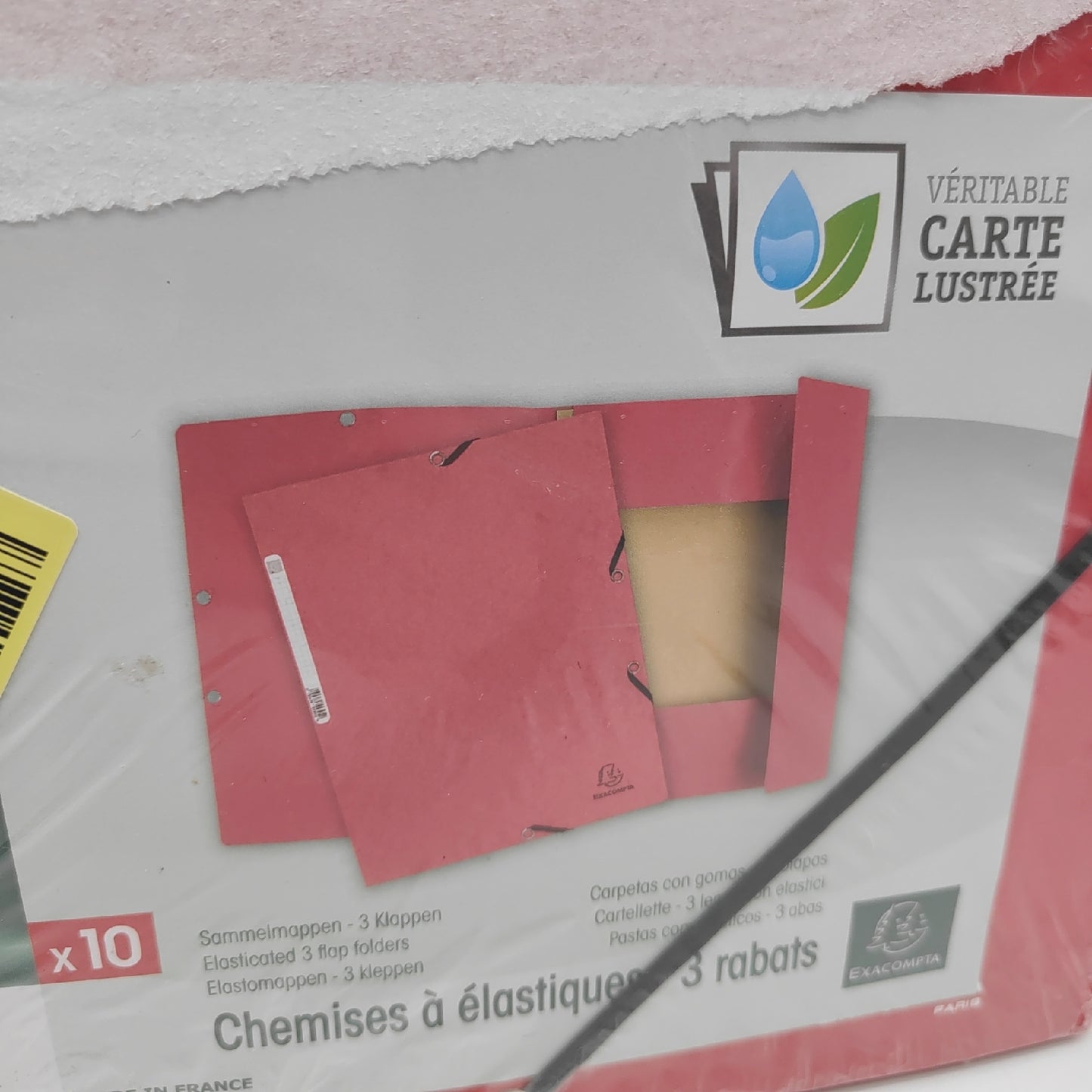 Exacompta Mappen Bürobedarf 55305E Packung 10 Elastische Einstecktaschen Ordnerorganizer