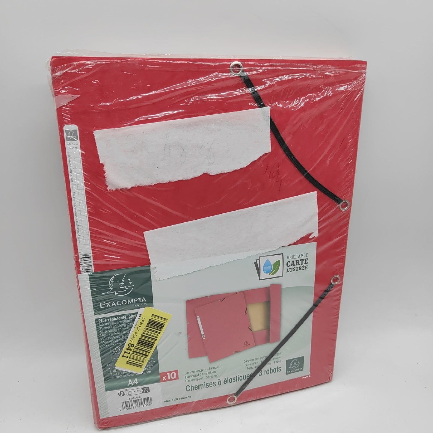 Exacompta Mappen Bürobedarf 55305E Packung 10 Elastische Einstecktaschen Ordnerorganizer
