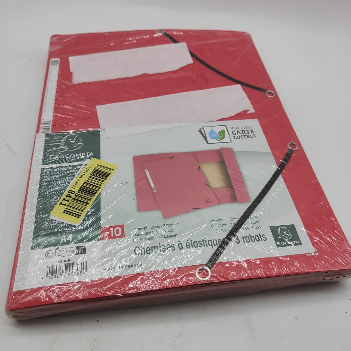 Exacompta Mappen Bürobedarf 55305E Packung 10 Elastische Einstecktaschen Ordnerorganizer