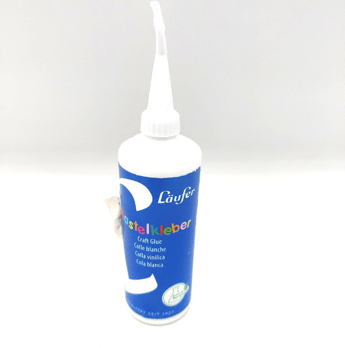Läufer weißer Bastelkleber Weißleim trocknet transparent Inhalt 100g Flasche
