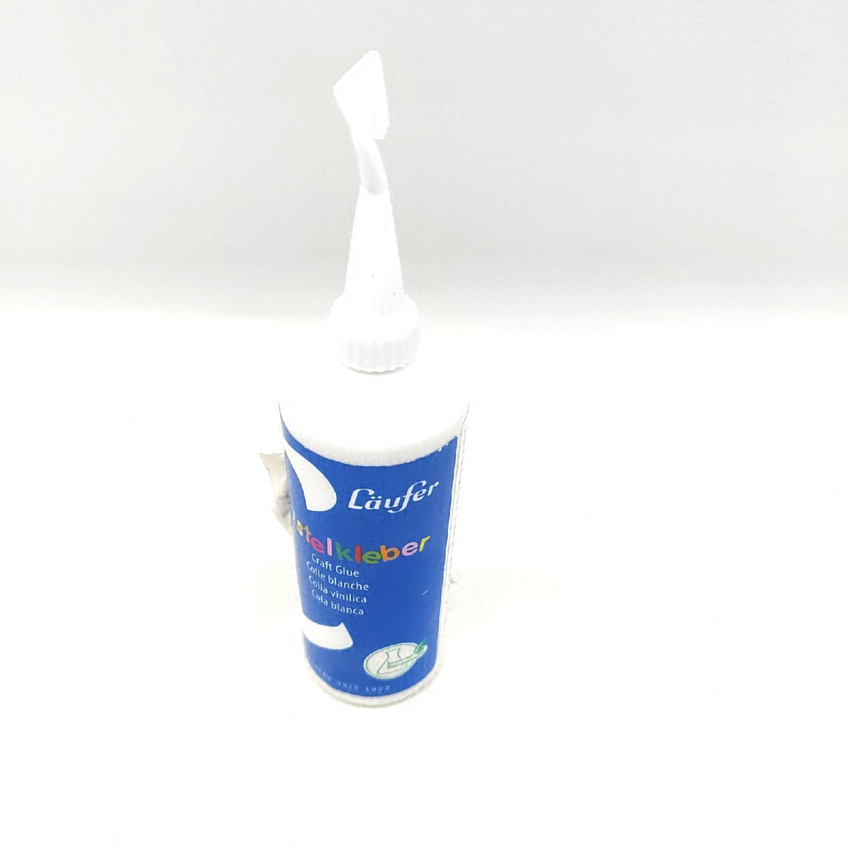 Läufer weißer Bastelkleber Weißleim trocknet transparent Inhalt 100g Flasche