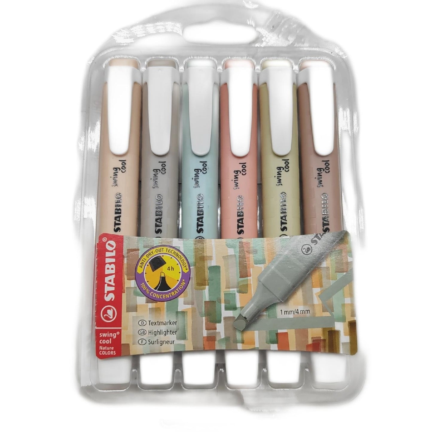 STABILO Textmarker swing cool NatureCOLORS 6er Pack Korrekturschreiben