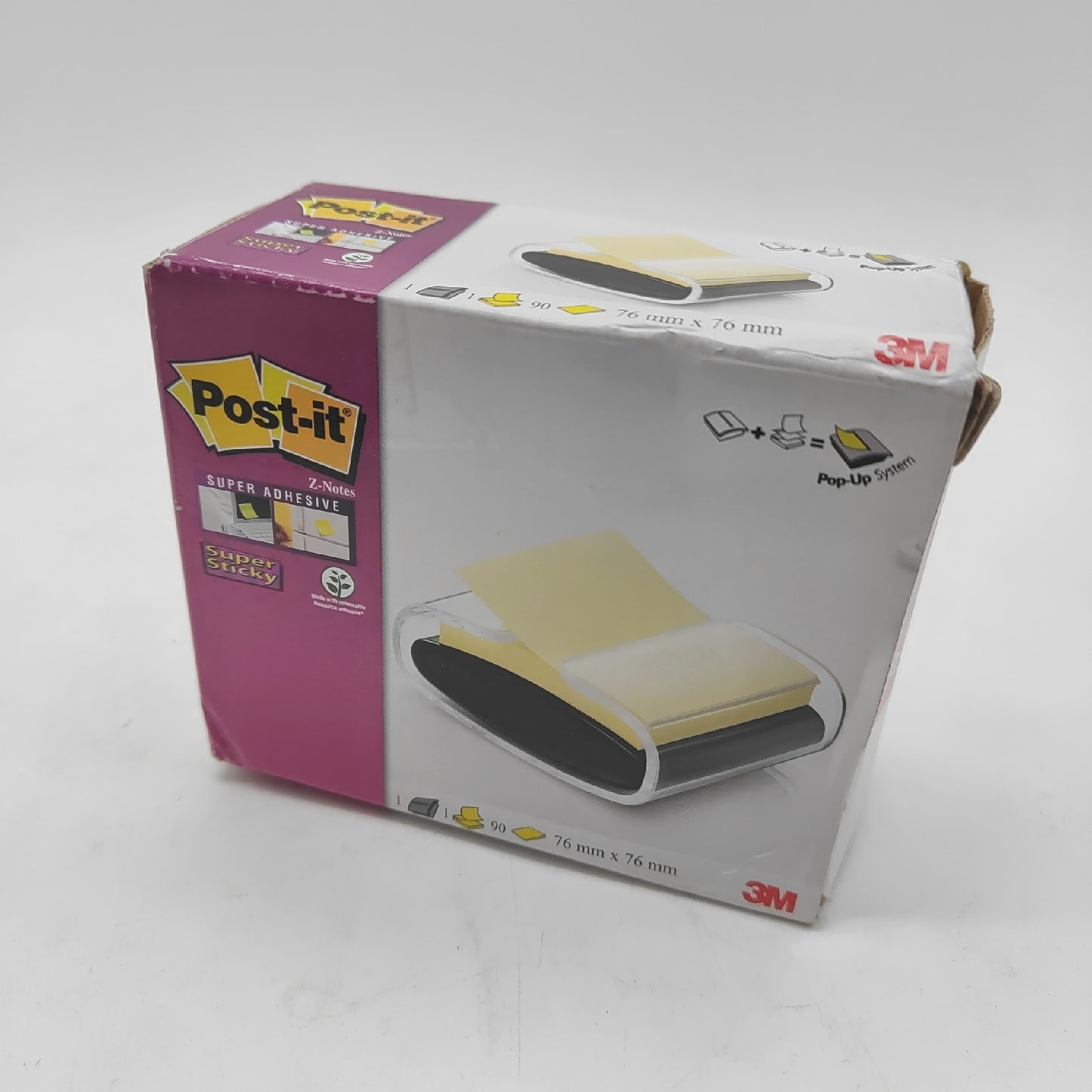 Post it Abroller Bürobedarf Z Notes PRO Schwarz Super Sticky Haftnotizen Gelb 76 mm x