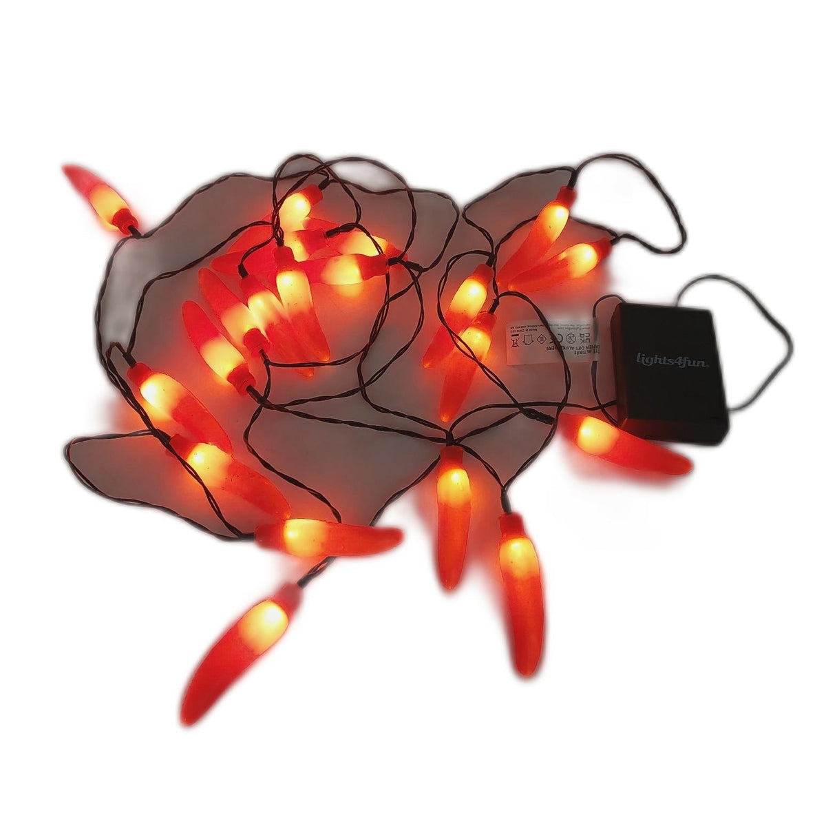 Lights4fun Lichterkette Beleuchtung Innenbeleuchtung 20er LED Chilli rot batter