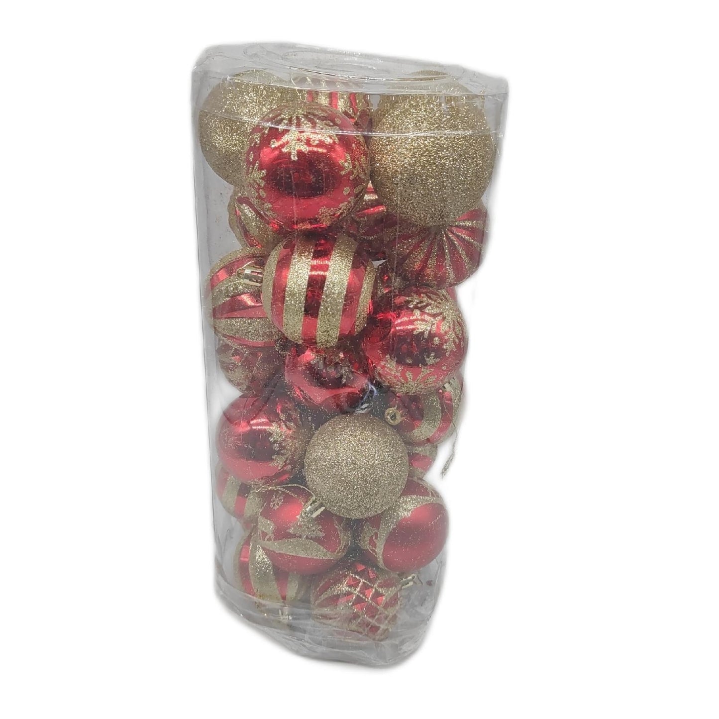 Weihnachtskugeln Set Dekoration Tann Baum 30 Stück Rot Gold festlich le