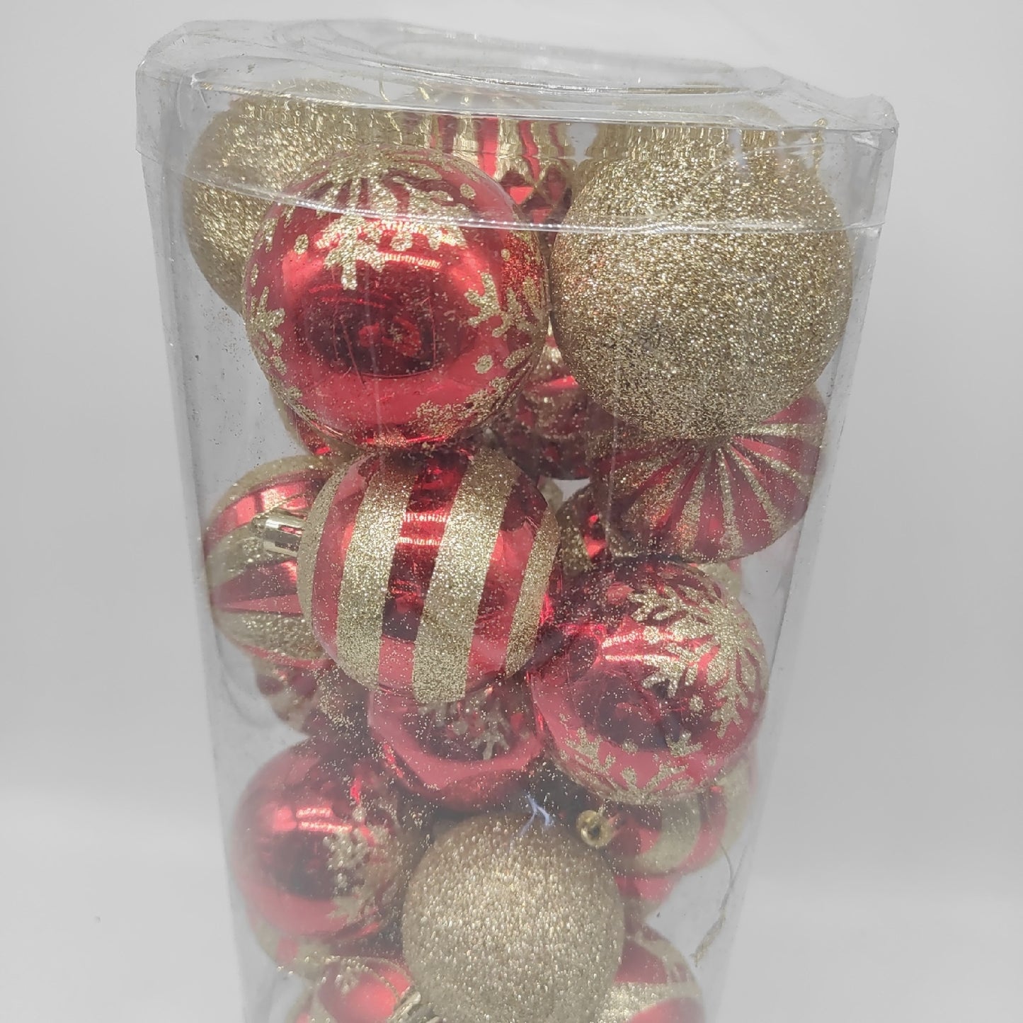 Weihnachtskugeln Set Dekoration Tann Baum 30 Stück Rot Gold festlich le