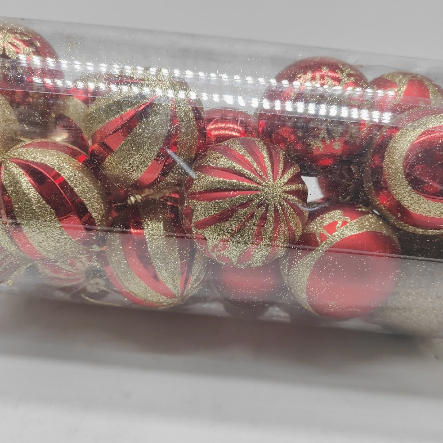 Weihnachtskugeln Set Dekoration Tann Baum 30 Stück Rot Gold festlich le