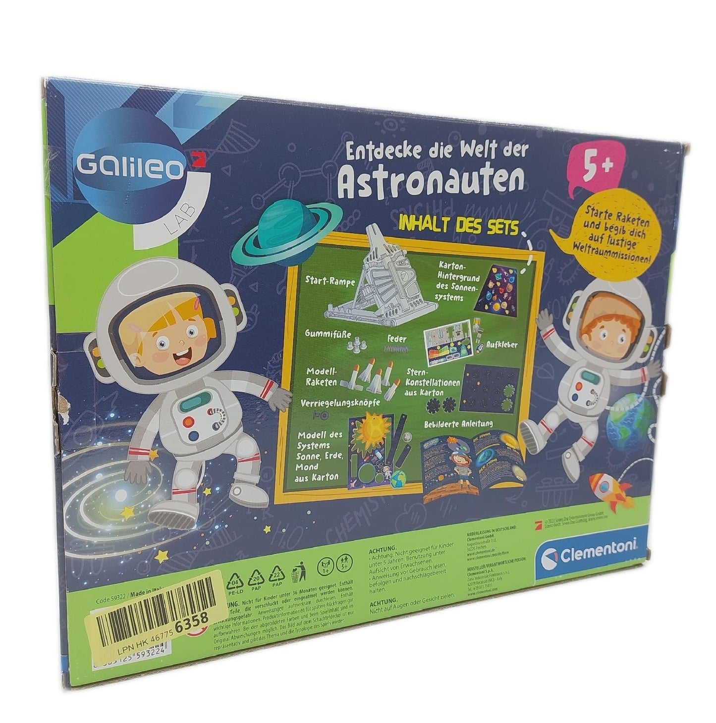 Clementoni Experimentierkasten Kinderweltall Galileo Lab Entdecke die Welt der Astronauten