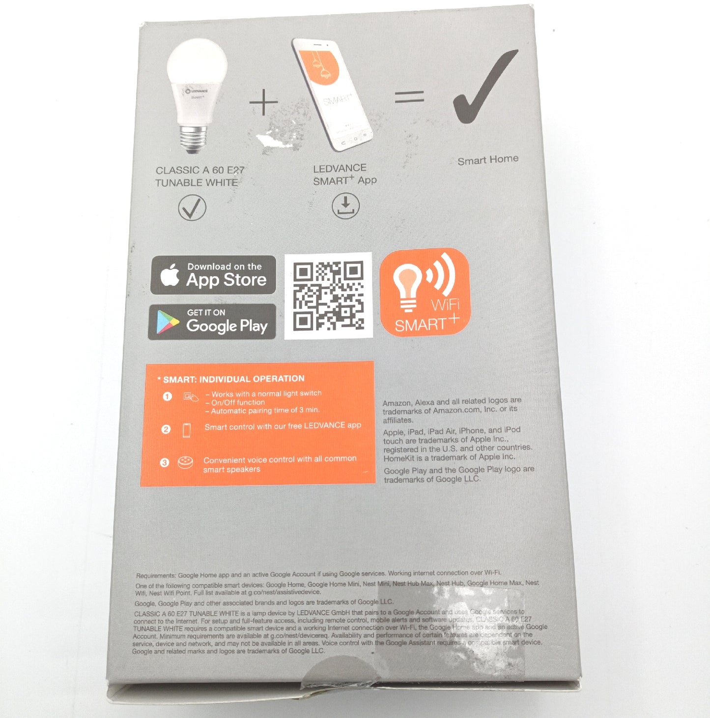 LEDVANCE LED Lampe Beleuchtung Smarte LED Lampe WiFi Technologie Sockel E27 Dimmbar Lichtfarbe Energieeffizient