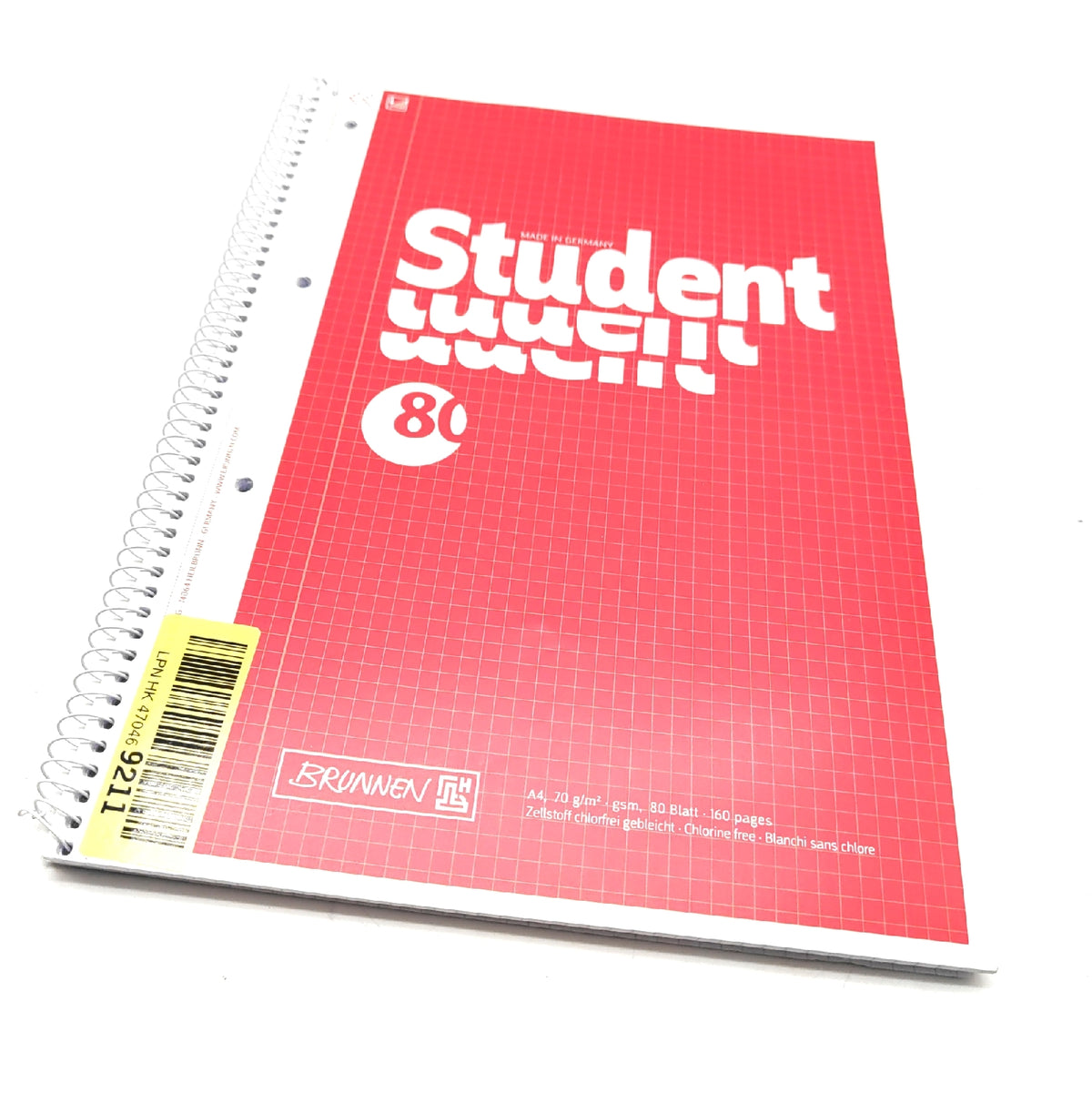Brunnen 1067942 Student Collegeblock A4 kariert 80 Blatt 70 g/m²