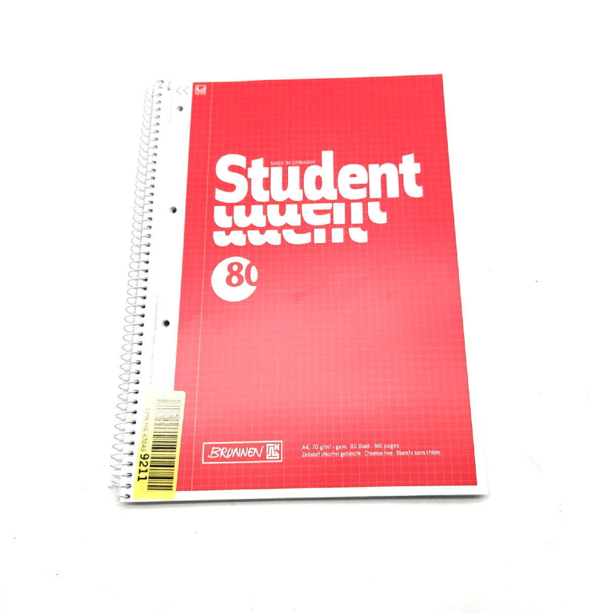 Brunnen 1067942 Student Collegeblock A4 kariert 80 Blatt 70 g/m²