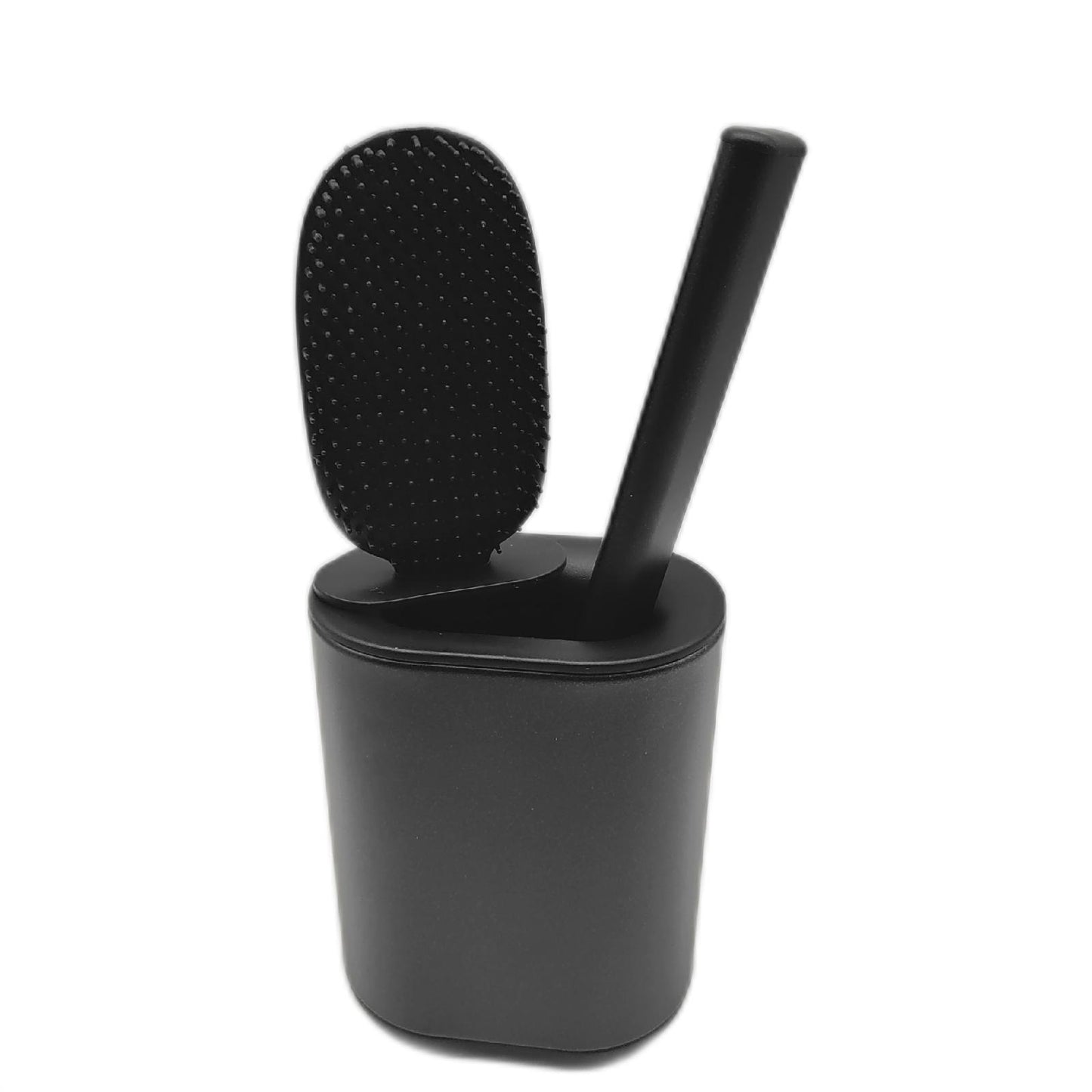 HOMEASY Klobürste Badzubehör Toilettenbürste Silikon Schwarz Edelstahl langlebig für Hygiene