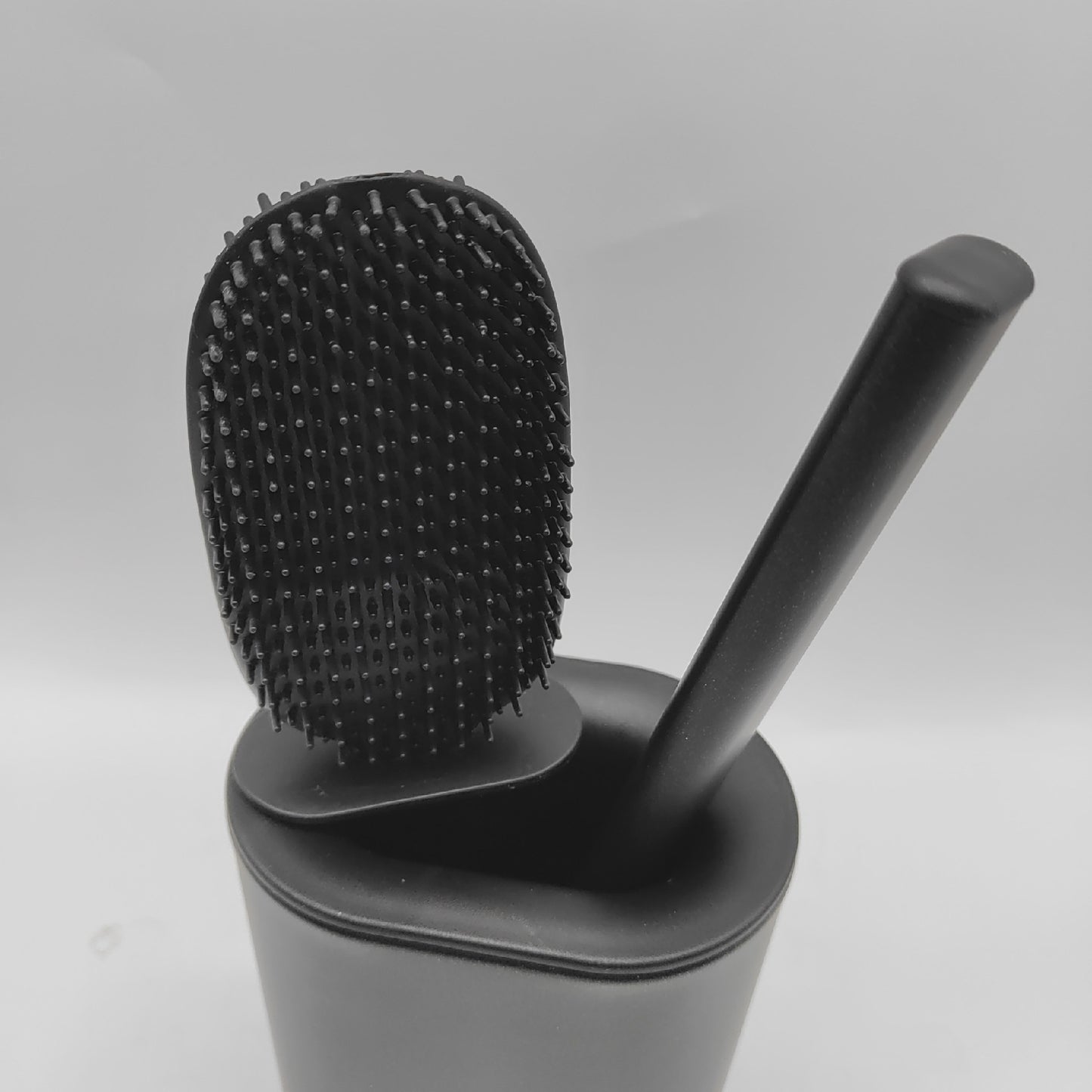 HOMEASY Klobürste Badzubehör Toilettenbürste Silikon Schwarz Edelstahl langlebig für Hygiene