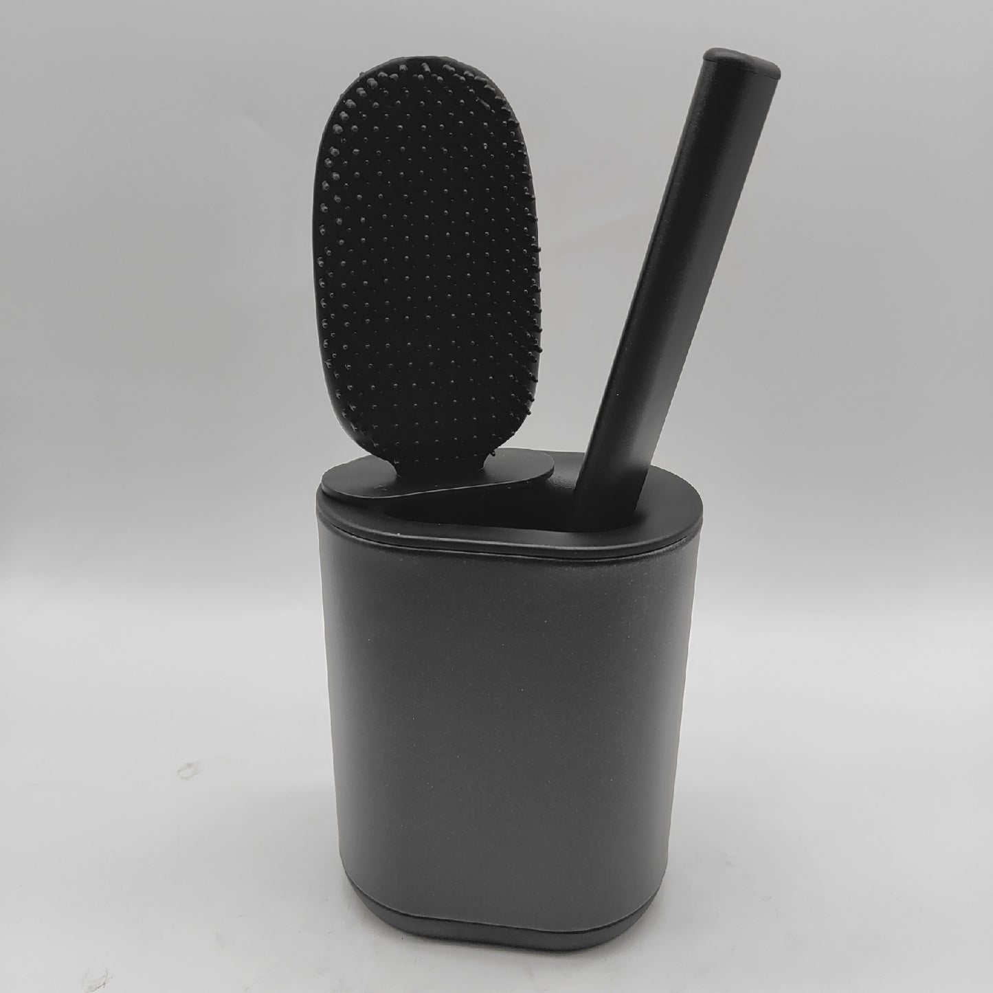 HOMEASY Klobürste Badzubehör Toilettenbürste Silikon Schwarz Edelstahl langlebig für Hygiene