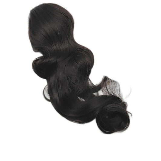 FLUFYMOOZ Ponytail Extension Haarverlängerung 66cm Lange Gewellte Pferdeschwanzverlängerung Qualität