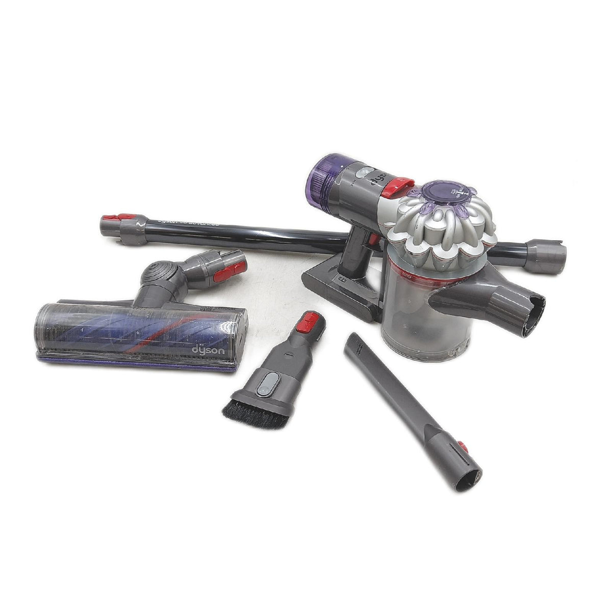 Dyson Advanced kabelloser Staubsauger SilberNickel Stick Gebrauchsspuren Bodenbürste
