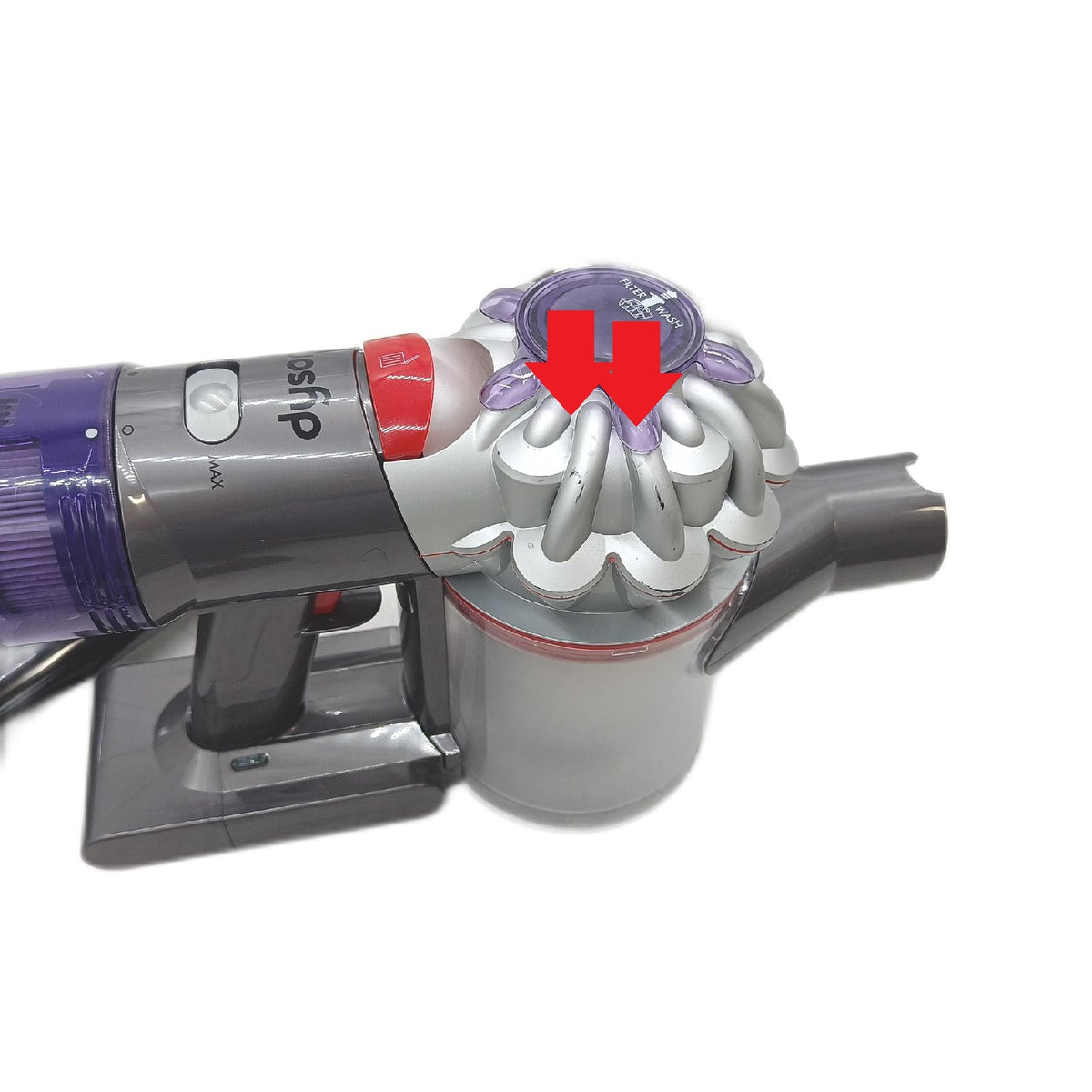 Dyson Advanced kabelloser Staubsauger SilberNickel Stick Gebrauchsspuren Bodenbürste
