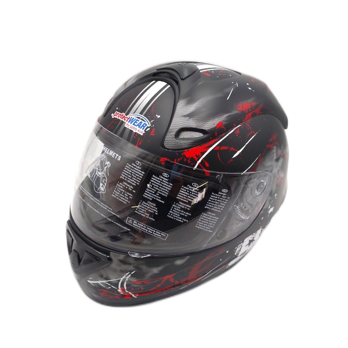 protectWEAR Motorradhelm FS 801 99R schwarzrot Gr.L Motorrad Motorrad