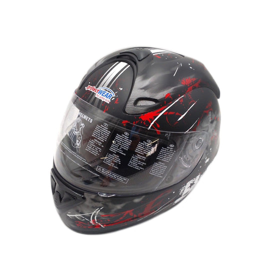 protectWEAR FS-801-99R Motorradhelm Schwarz Rot Größe L