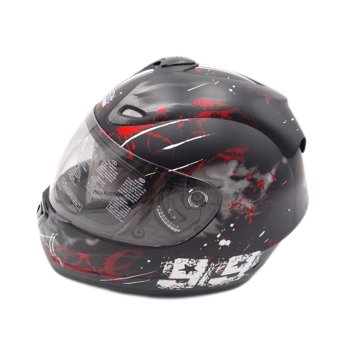 protectWEAR Motorradhelm FS 801 99R schwarzrot Gr.L Motorrad Motorrad