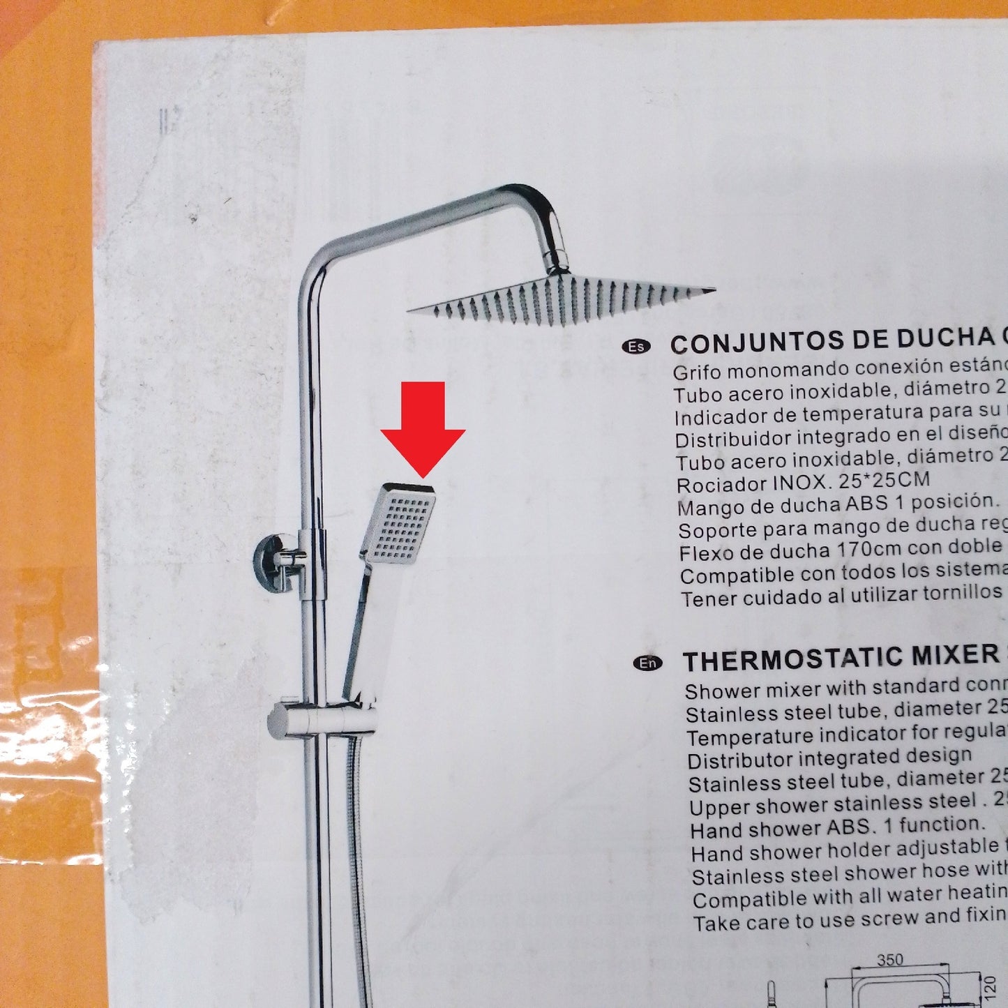 Ibergrif M21807 Thermostat Duschsäule unvollständig ohne Handbrause