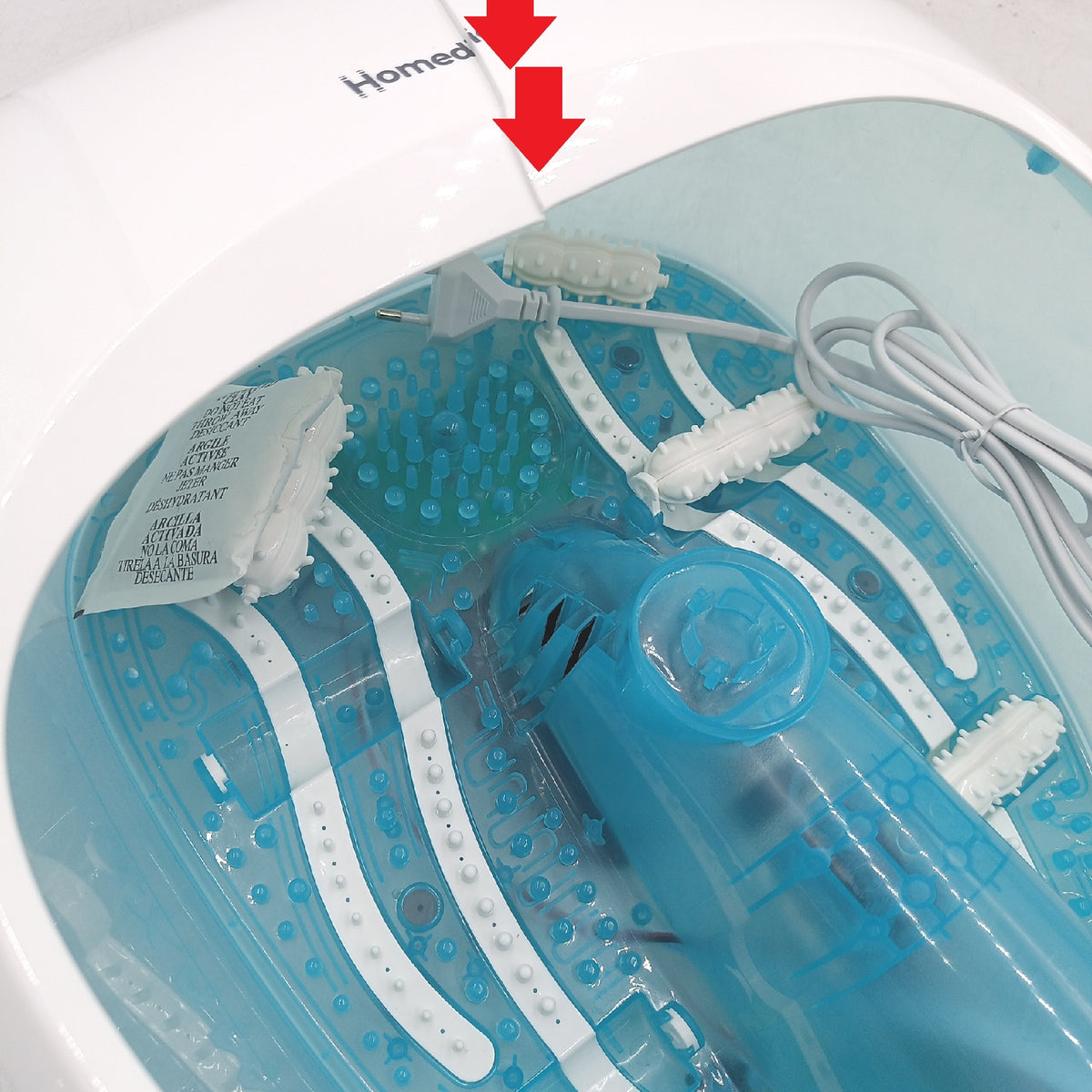 Homedics Spa Deluxe Fußbadewanne mit Massage & Wärme, Fußsprudelbad