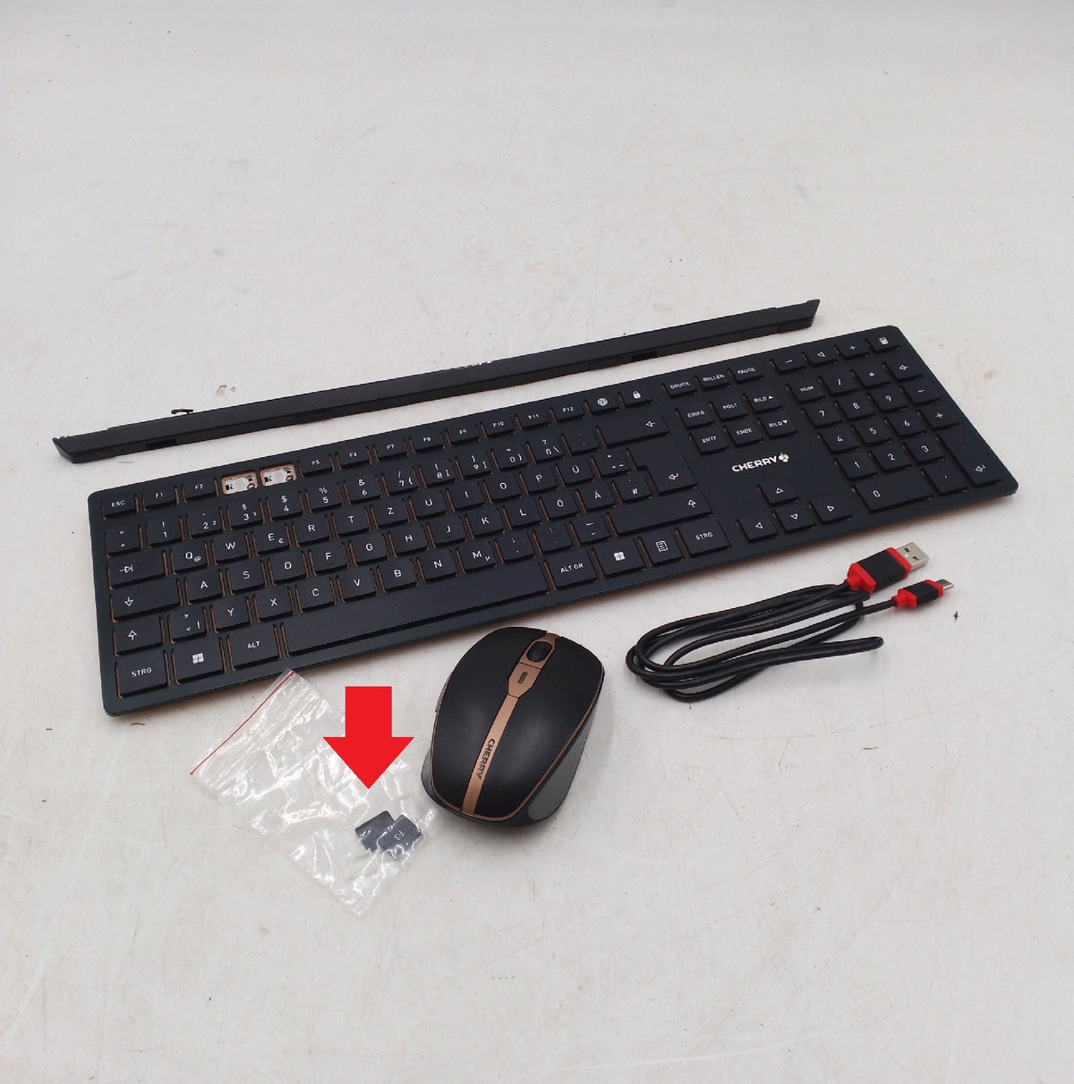 Cherry Tastatur Maus Set Computer Zubehör DW 9100 Slim Kabellos F3 F4 Tasten