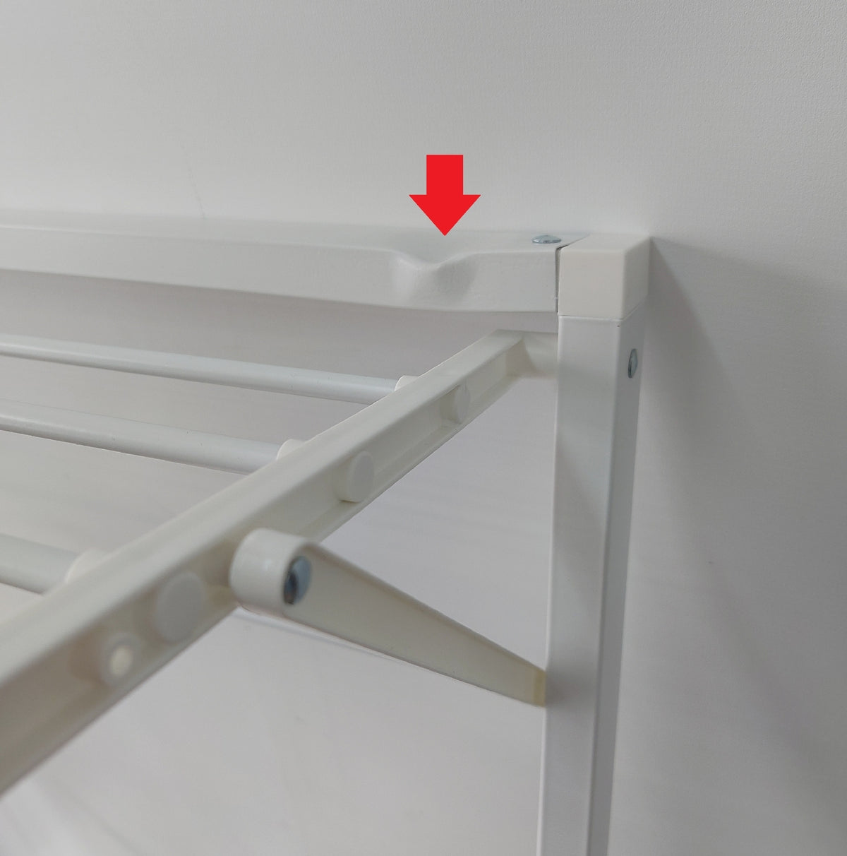 VOUNOT Wandmontierter klappbarer zweistöckiger Wäscheständer mit Delle weiß platzsparend für Bad Balkon